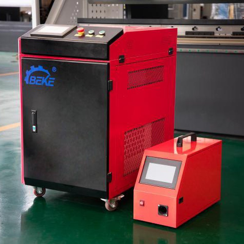 Handheld laser welding cabinet set with portable wire feeder
